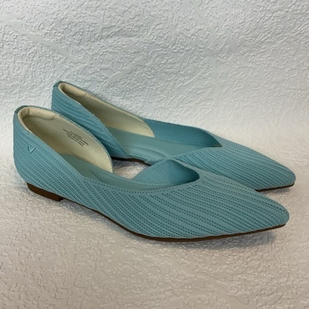 NWOT Vivaia Melia Pointed-Toe Knit‎ D'Orsay Comfortable Blue Flats Women 9 China - Picture 11 of 12